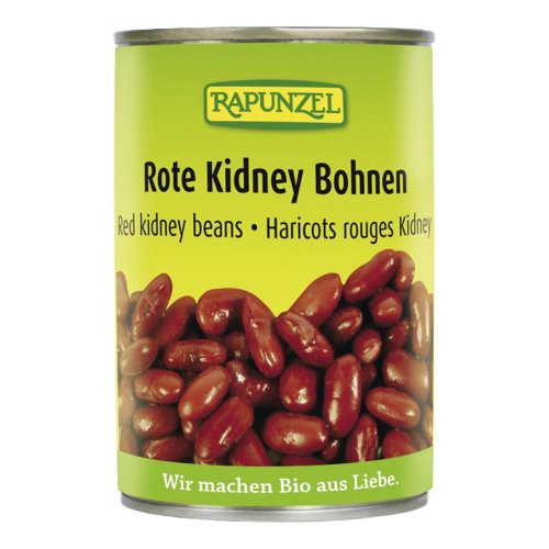 Fasole kidney rosie la conserva rapunzel, bio, 400 g