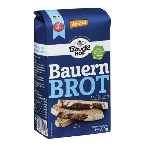 Mix pentru paine taraneasca integrala bauckhof, bio, 500 g, ecologic