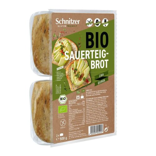 Paine cu quinoa si chia fara gluten schnitzer, bio, 500 g, ecologic