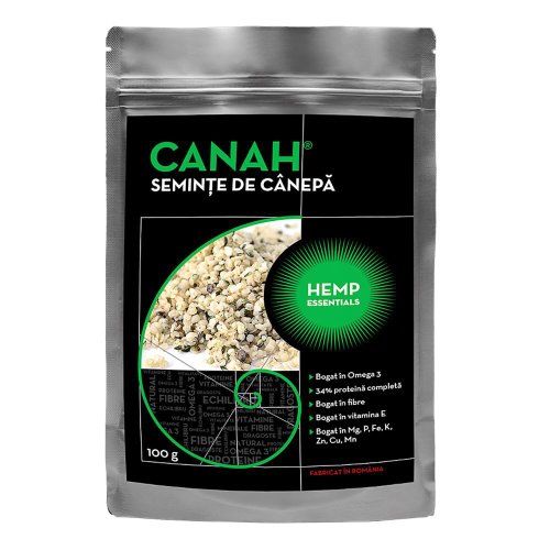 Seminte decorticate de canepa canah, 100 g, natural