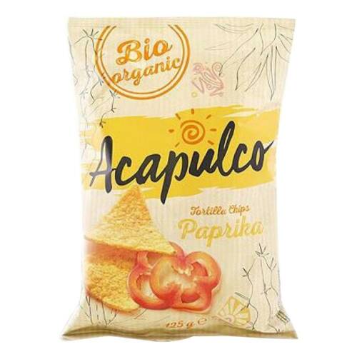 Tortilla chips cu boia acapulco, bio, 125 g, ecologic