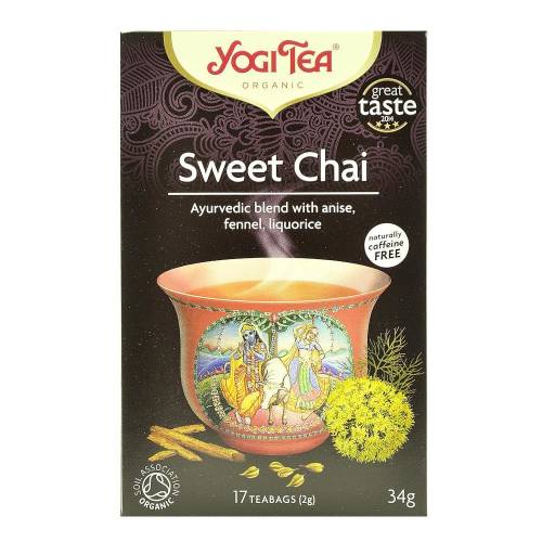 Yogi tea sweet chai, ceai ayurvedic cu anason fenicul si lemn dulce. bio, 30,6 g