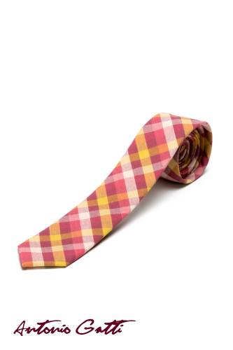 Cravata grena in carouri cr006-2816
