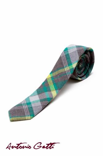 Cravata gri in carouri cr006-2818