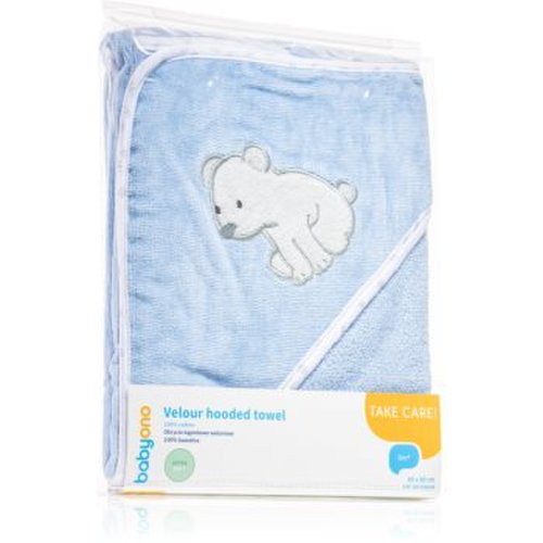 Babyono towel velour prosop de baie cu glugă pentru nou-nascuti si copii