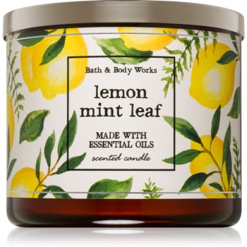 Bath & body works lemon mint leaf lumânare parfumată i.