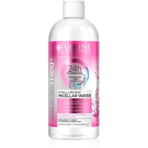 Eveline cosmetics facemed+ apă micelară cu acid hialuronic 3 in 1