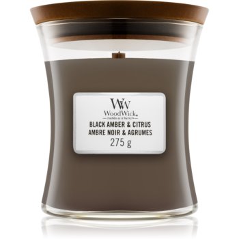 Woodwick black amber & citrus lumânare parfumată mediu