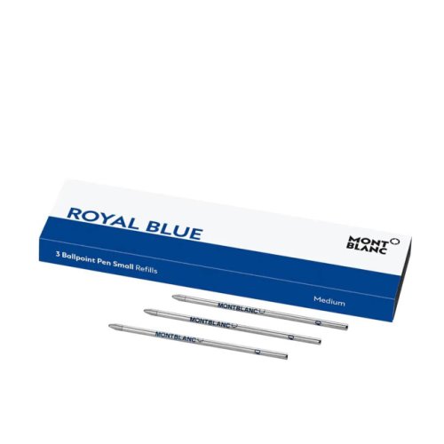 3 ballpoint pen small refills, royal blue