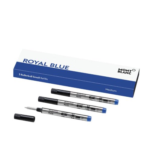 3 rollerball small refills (m),royal blue