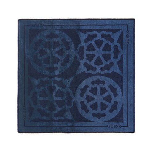 Blue scarf with organic motifs