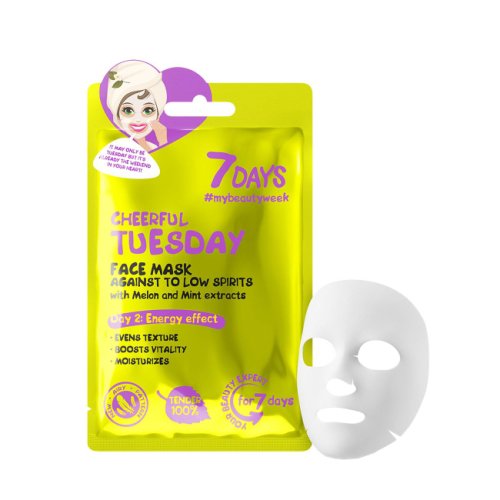 Cheerful tuesday - face sheet mask against low spirits with melon& mint 28 gr