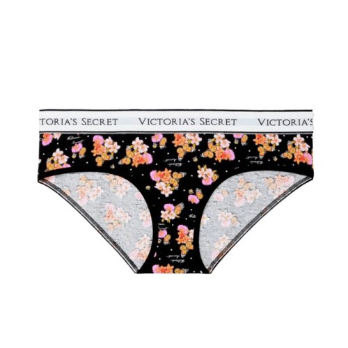 Floral hiphugger panty with logo m