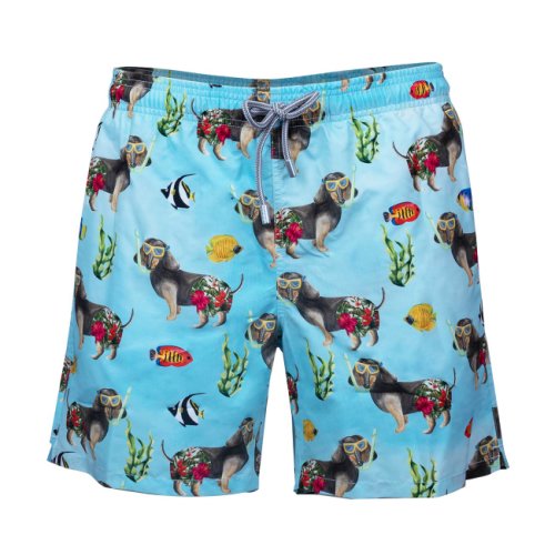 Gustavia swim shorts diver dog xl