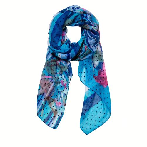 Mix prints scarf floresrayadas