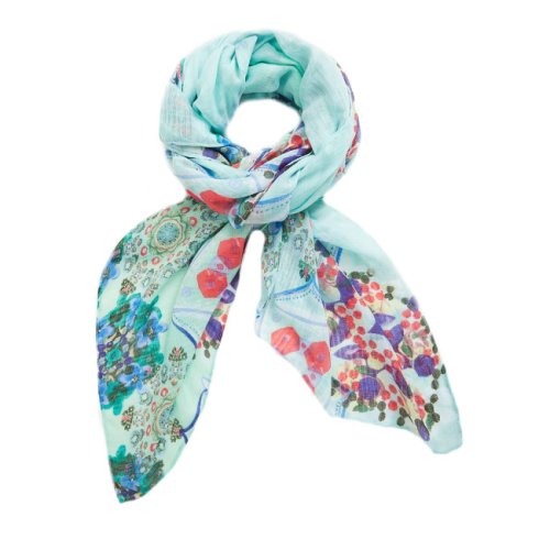 Rectangular tie-dye mandalas scarf