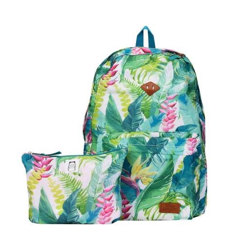 Tropical leaves backpack