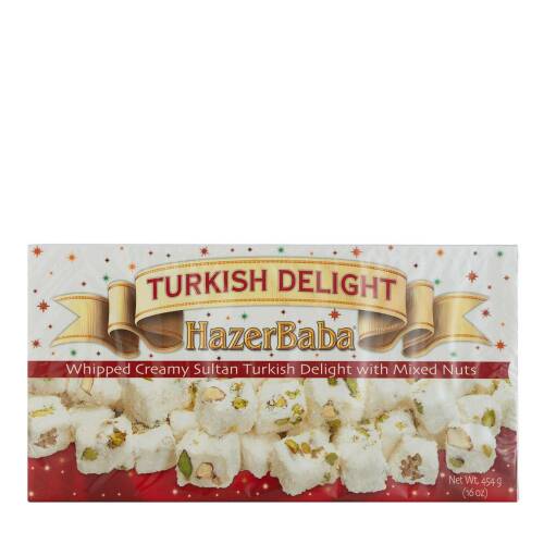 Turkish delight - whipped creamy sultan turkish delight with mixed nuts 454gr