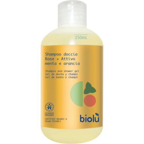 Sampon - gel de dus cu menta si portocale, eco-bio, 250ml - biolu