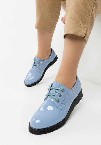 Pantofi casual anabela albastri