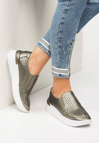 Pantofi casual canberra argintii