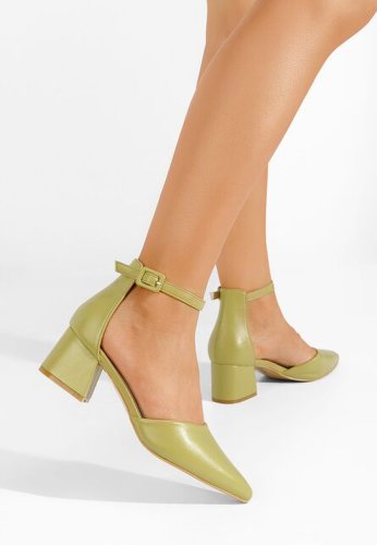 Pantofi cu toc gros zonna verzi