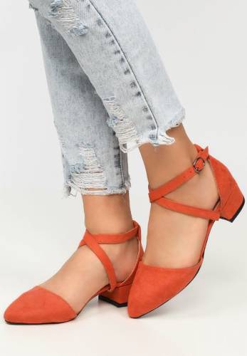 Pantofi cu toc swann portocalii