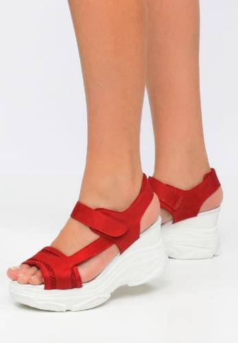 Sandale cu platforma mindy rosii