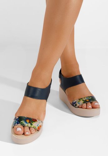 Sandale cu platforma piele titania v8 multicolore