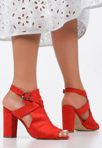 Sandale cu toc andaria rosii