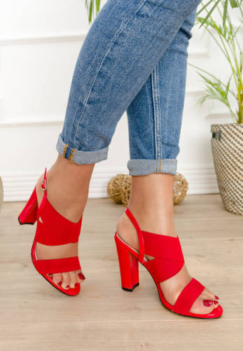 Sandale cu toc levana rosii