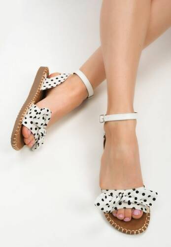 Sandale dama streep albe