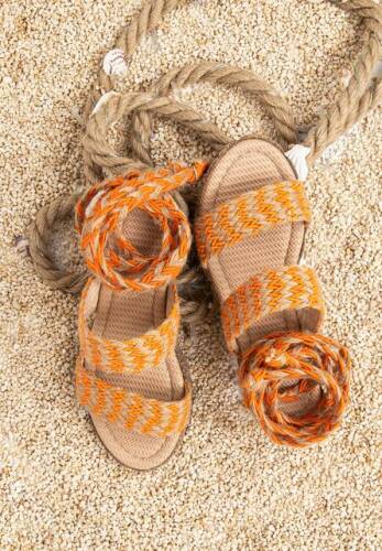 Sandale dama wool portocalii