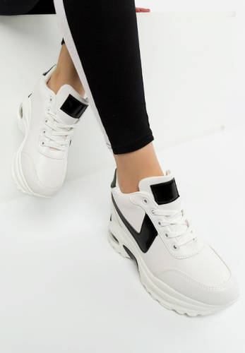 Sneakers cu platforma eluno albi