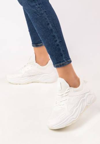 Sneakers cu platforma gedinne albi
