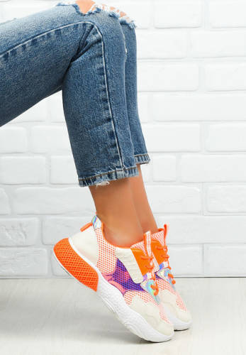 Sneakers dama modera portocalii