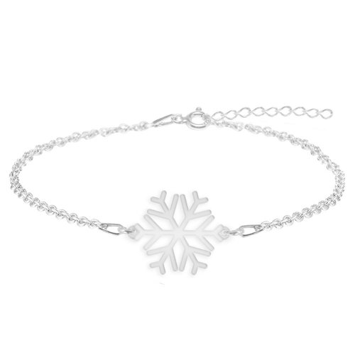 Snowflake - bratara personalizata argint 925 15+4cm cu pandantiv fulg