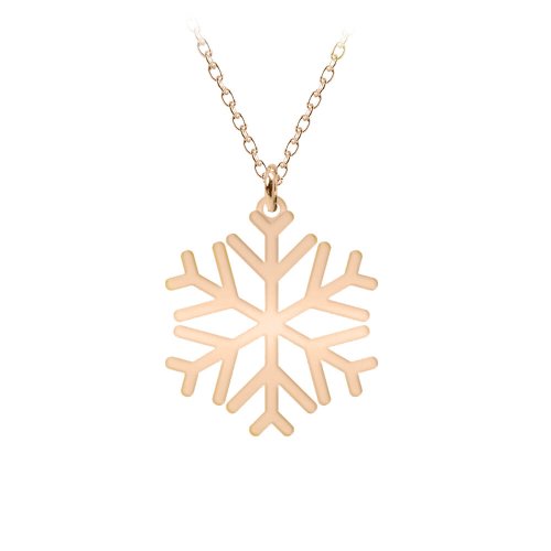 Snowflake - colier personalizat argint 925 placat cu aur roz cu pandantiv fulg