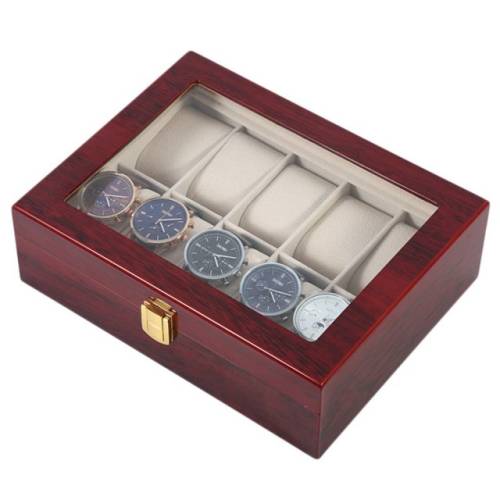 Cutie caseta din lemn pentru depozitare si organizare 10 ceasuri, model premium