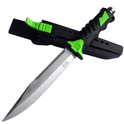 Cutit baioneta 34 cm, teaca material pvc, negru + verde