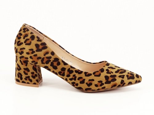 Pantofi leopard cu toc mic cristina