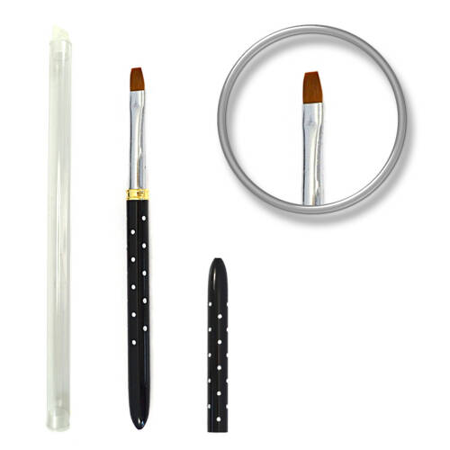 Pensula unghii aplicare gel cu strasuri nr. 6 - black luxury