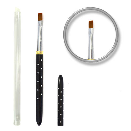 Pensula unghii profesionala aplicare gel cu strasuri nr. 8 - luxury black