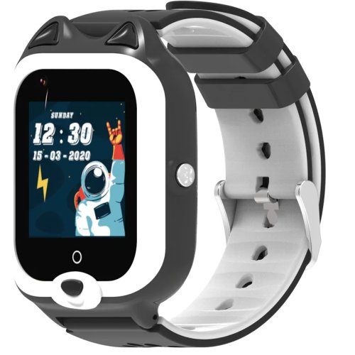 Smartwatch pentru copii wonlex cu functie telefon (sim), 4g, gps, wifi, sos, apel video, app store, functie spion, kt22, negru