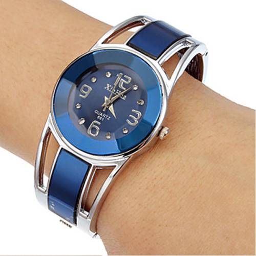 Neer Ceas de mana cu bratara albastra, pentru femei, firma de lux, elegant, cu cadran din otel inoxidabil si mecanism cu quartz, un ceas de dama modern