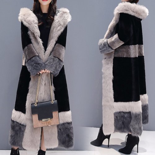 Magnetic Resignation Tariff Neer - Haina de iarna pentru femei, model gros cu blana ecologica si maneca  lunga, haina eleganta lunga cu nasturi — Euforia-Mall.ro