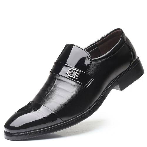 leader Geology Hollow Neer - Pantofi vintage pentru barbati, din piele ecologica lucioasa, stil  formal business, de ocazie, pentru nunta sau servici — Euforia-Mall.ro