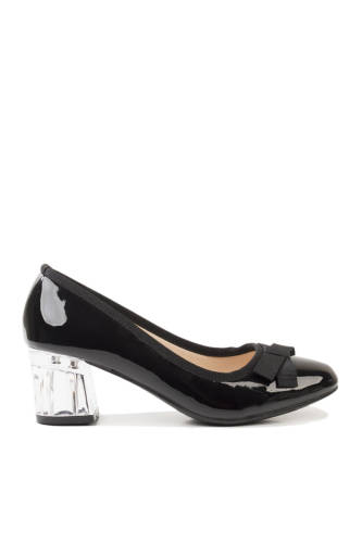 Maribon Pantofi dama cu toc transparent si fundita negru