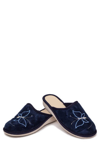 Papuci de casa Maribon confort butterfly bleumarin