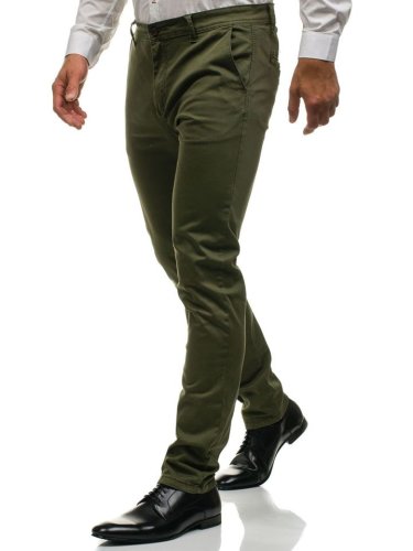 Pantaloni chino pentru bărbat verzi Bolf 6807